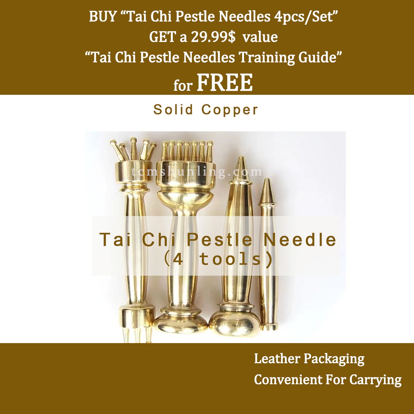 Tai Chi Pestle Needles 4pcs/Set(with Basic Practice Card)